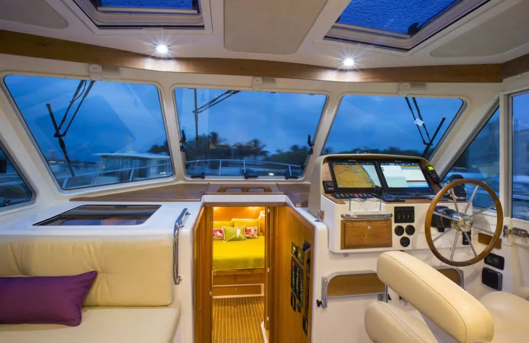 Interiors onboard Back Cove 41 in Jupiter, FL.