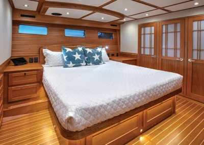 A look at the master stateroom of a Sabre Yacht