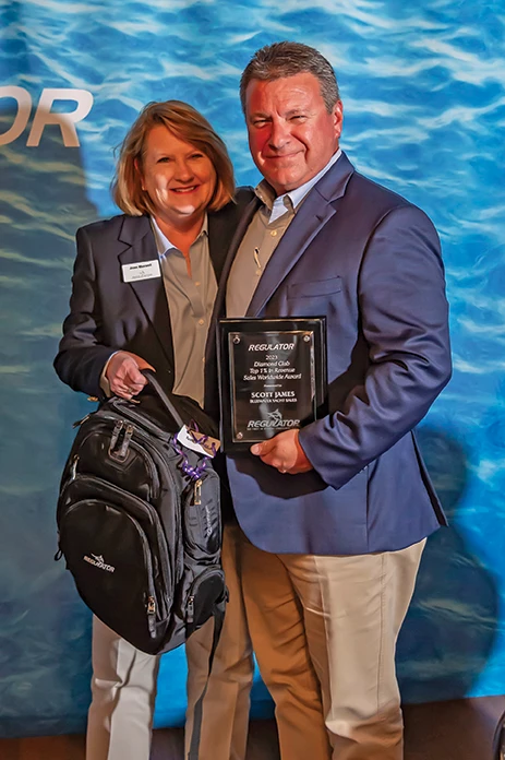 Scott James recognized for being a top sales professional for Regulator boats