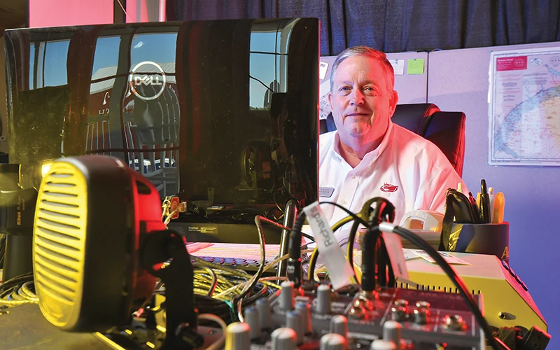 Randy Ramsey at the Big Rock Blue Marlin Tournament, managing the radio and event logistics, demonstrating his industry leadership